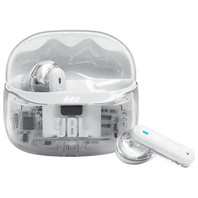 Écouteurs boutons 100 % sans fil à suppression du bruit Tune Beam 2 édition Ghost de JBL - Blanc fantôme