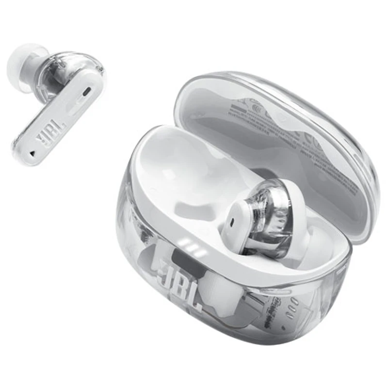Écouteurs boutons 100 % sans fil à suppression du bruit Tune Beam 2 édition Ghost de JBL - Blanc fantôme