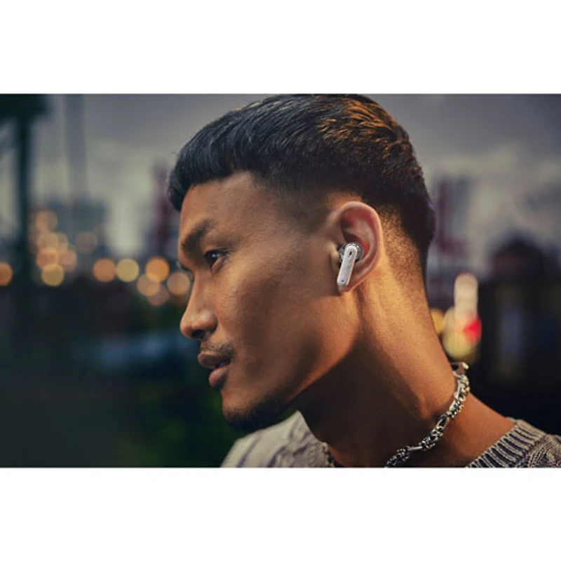 Écouteurs boutons 100 % sans fil à suppression du bruit Tune Beam 2 édition Ghost de JBL - Blanc fantôme