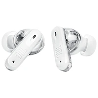 Écouteurs boutons 100 % sans fil à suppression du bruit Tune Beam 2 édition Ghost de JBL - Blanc fantôme