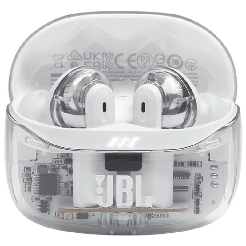 Écouteurs boutons 100 % sans fil à suppression du bruit Tune Beam 2 édition Ghost de JBL - Blanc fantôme