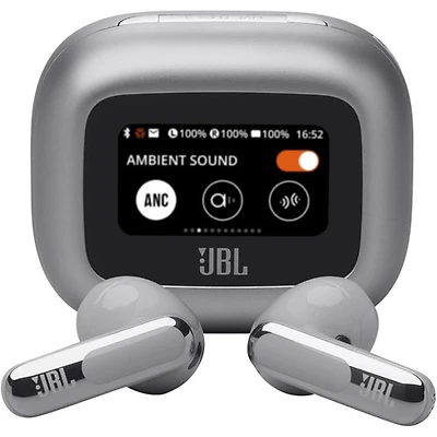 Écouteurs boutons 100 % sans fil à suppression du bruit Live Flex 3 de JBL - Argenté