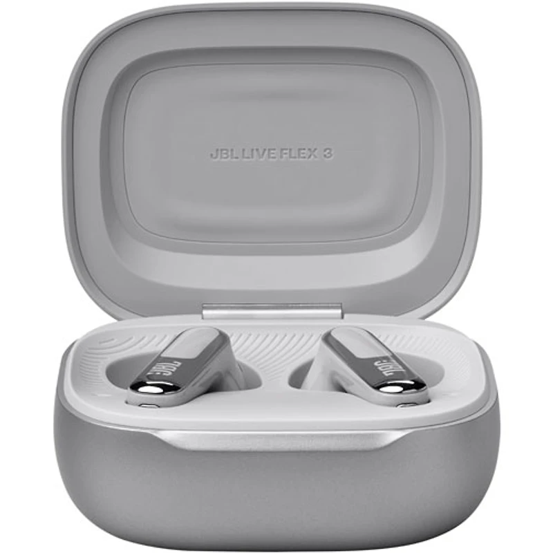 Écouteurs boutons 100 % sans fil à suppression du bruit Live Flex 3 de JBL - Argenté
