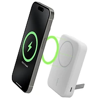 Belkin BoostCharge Pro Magnetic 10000 mAh Power Bank with Qi2 15W Charging + Cable - White