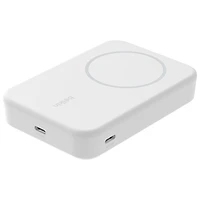 Belkin BoostCharge Pro Magnetic 10000 mAh Power Bank with Qi2 15W Charging + Cable - White