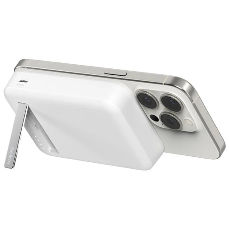 Belkin BoostCharge Pro Magnetic 10000 mAh Power Bank with Qi2 15W Charging + Cable - White