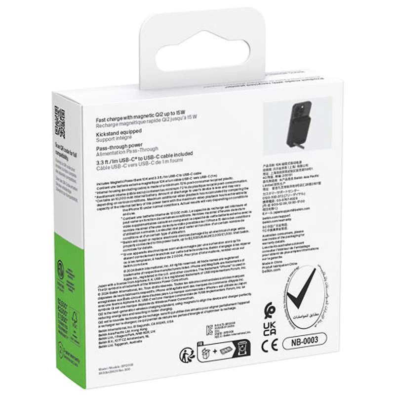 Belkin Boostcharge Pro 10000 mAh Power Bank with MagSafe - Black