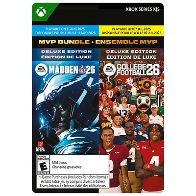 Madden NFL 26 & College Football 26 Deluxe Edition MVP Bundle (Xbox Series X|S) - Digital Download