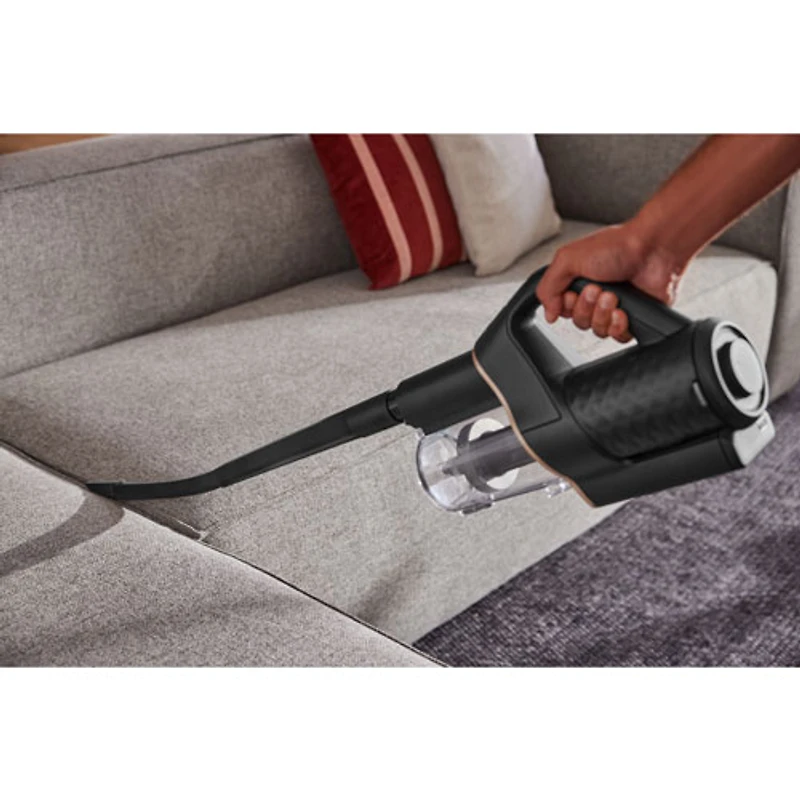 Aspirateur-balai sans fil sans sac Duoflex HX1 Total Care de MIELE - Noir obsidienne/Rose doré