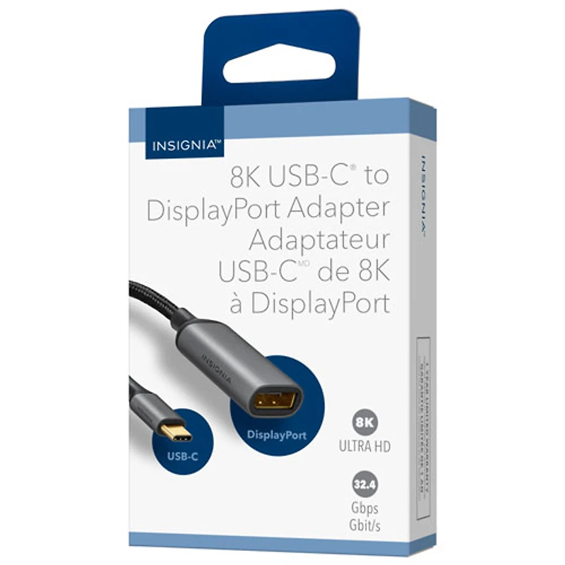 Adaptateur 8K USB-C à DisplayPort 1.4 d'Insignia (NS-PCUCDPB26-C) - Exclusivité Best Buy