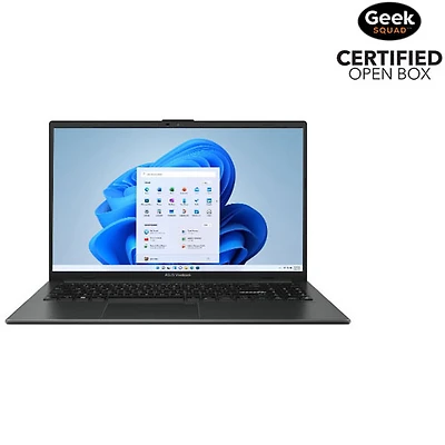 Boîte ouverte - Portable 15,6 po VivoBook Go 15 d'ASUS - Noir mixte (Ryzen 5 7520U d'AMD/RAM 8 Go/SSD 512 Go/Windows 11)