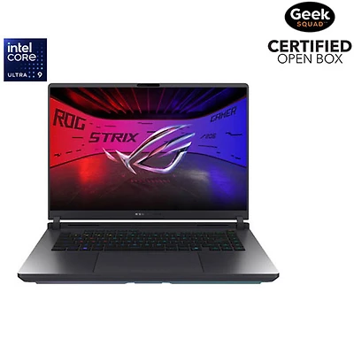 Boîte ouverte - Portable de jeu 16 po ROG Strix d'ASUS - Gris éclipse (Core Ultra 9 275HX d'Intel/RAM 32 Go/SSD 1 To/RTX 5060)