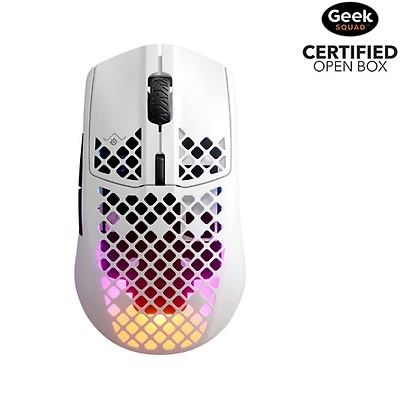 Open Box - SteelSeries Aerox 3 2022 Edition 18000 DPI Bluetooth Optical Gaming Mouse - Snow