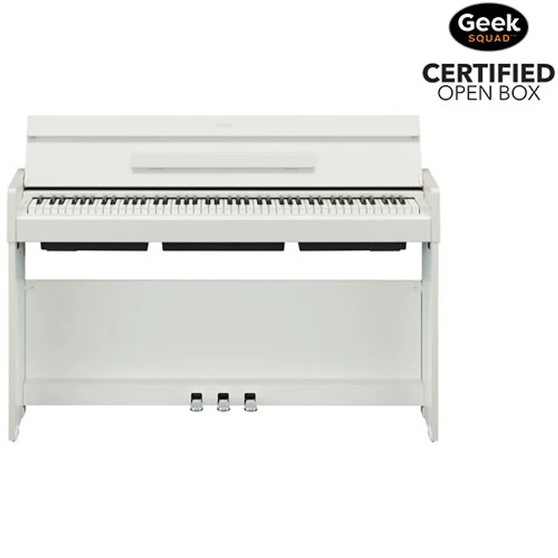 Open Box - Yamaha ARIUS Slim 88-Key Weighted Action Digital Piano with Stand & 3 Pedals (YDPS35) - White