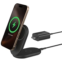 Belkin 15W Qi2 Wireless Charging Stand with MagSafe for iPhone & Apple AirPods - Black