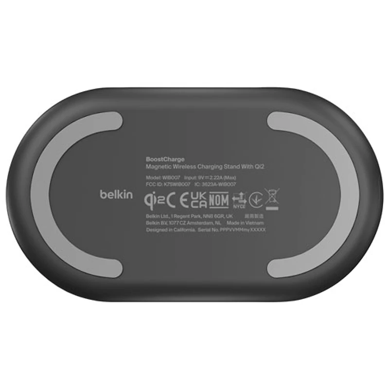 Belkin 15W Qi2 Wireless Charging Stand with MagSafe for iPhone & Apple AirPods - Black
