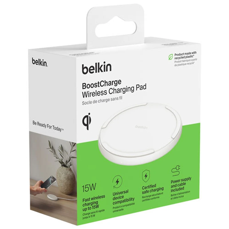 Belkin 15W Qi2 Wireless Charging Pad with MagSafe - White