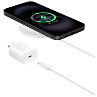 Tapis de chargement sans fil Qi2 de 15 W avec MagSafe de Belkin - Blanc