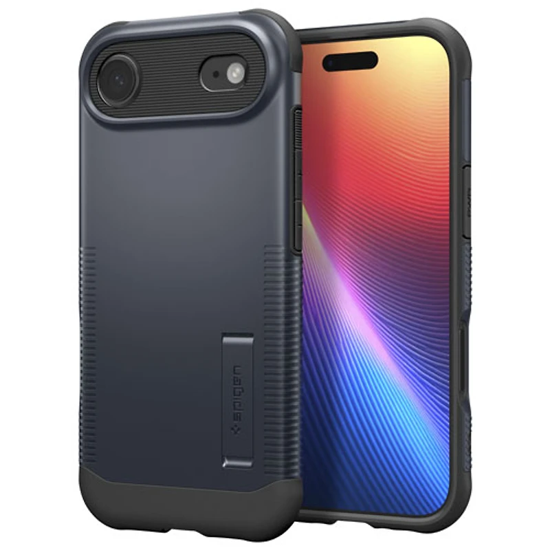 Étui rigide ajusté Slim Armor MagFit de Spigen avec anneau magnétique pour iPhone Air - Ardoise métallique