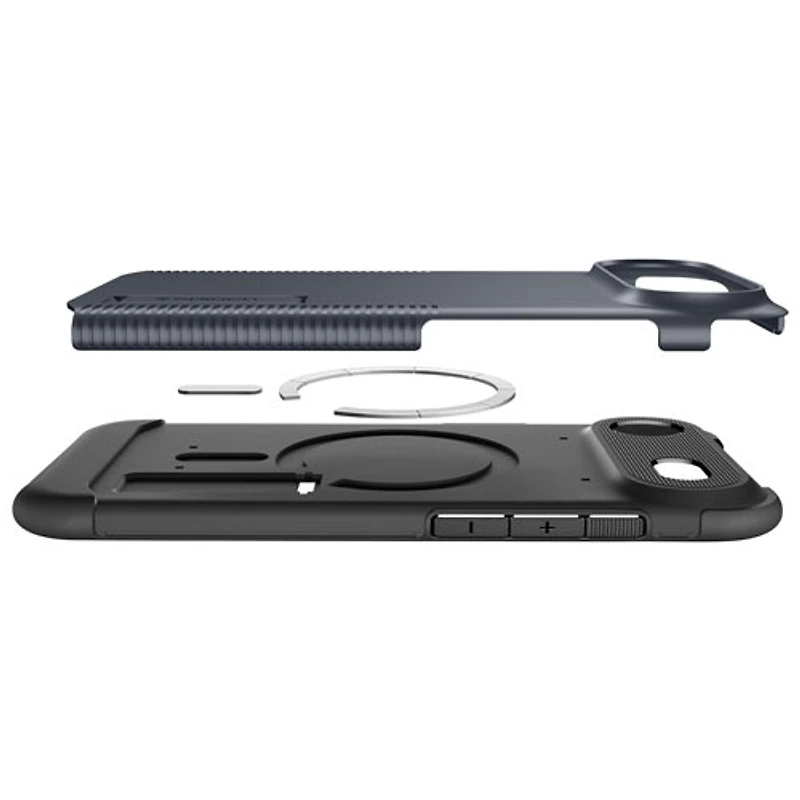 Étui rigide ajusté Slim Armor MagFit de Spigen avec anneau magnétique pour iPhone Air - Ardoise métallique