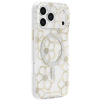 Étui rigide ajusté avec MagSafe de Case-Mate pour iPhone 17 Pro Max - Fleurs et pierres/Doré