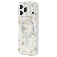 Étui rigide ajusté avec MagSafe de Case-Mate pour iPhone 17 Pro Max - Fleurs et pierres/Doré