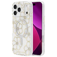 Étui rigide ajusté avec MagSafe de Case-Mate pour iPhone 17 Pro Max - Fleurs et pierres/Doré
