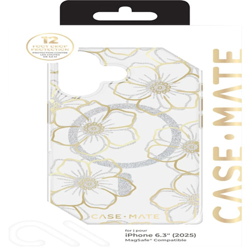 Case-Mate Fitted Hard Shell Case with MagSafe for iPhone 17 - Floral Gems/Gold
