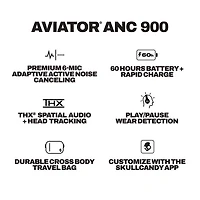 Skullcandy Aviator 900 ANC Over-Ear Noise Cancelling Bluetooth Headphones - True Black