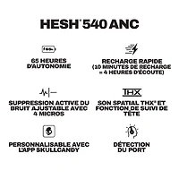Casque d'écoute Bluetooth à suppression du bruit Hesh 540 ANC de Skullcandy - Os