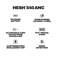 Casque d'écoute Bluetooth à suppression du bruit Hesh 540 ANC de Skullcandy - Noir