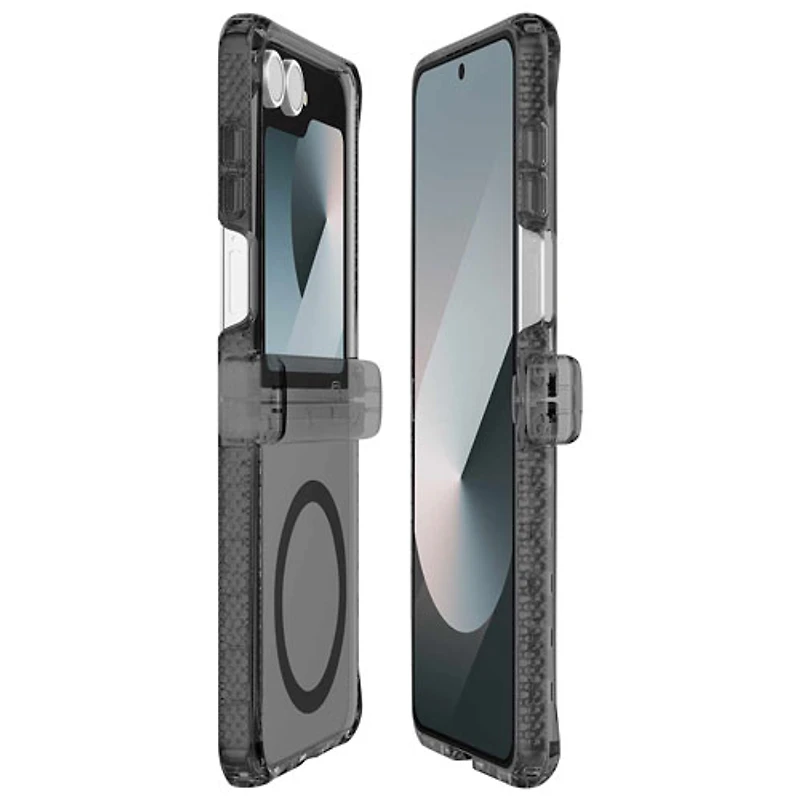 Itskins HYBRID_R Fitted Hard Shell Case for Samsung Galaxy Z Flip7 - Smoke Transparent