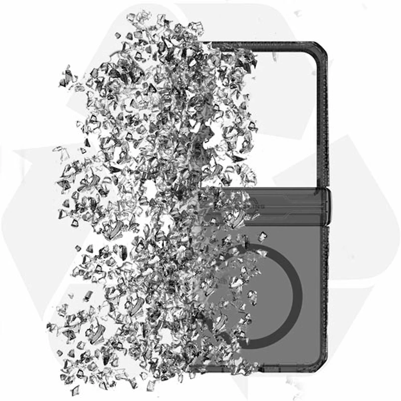 Itskins HYBRID_R Fitted Hard Shell Case for Samsung Galaxy Z Flip7 - Smoke Transparent