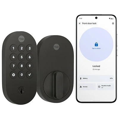 Yale Bluetooth Smart Lock with Keypad & Matter Capability - Black