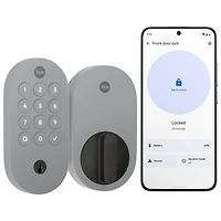 Serrure intelligente Google avec pavé numérique et compatibilité Matter de Yale - Cendré