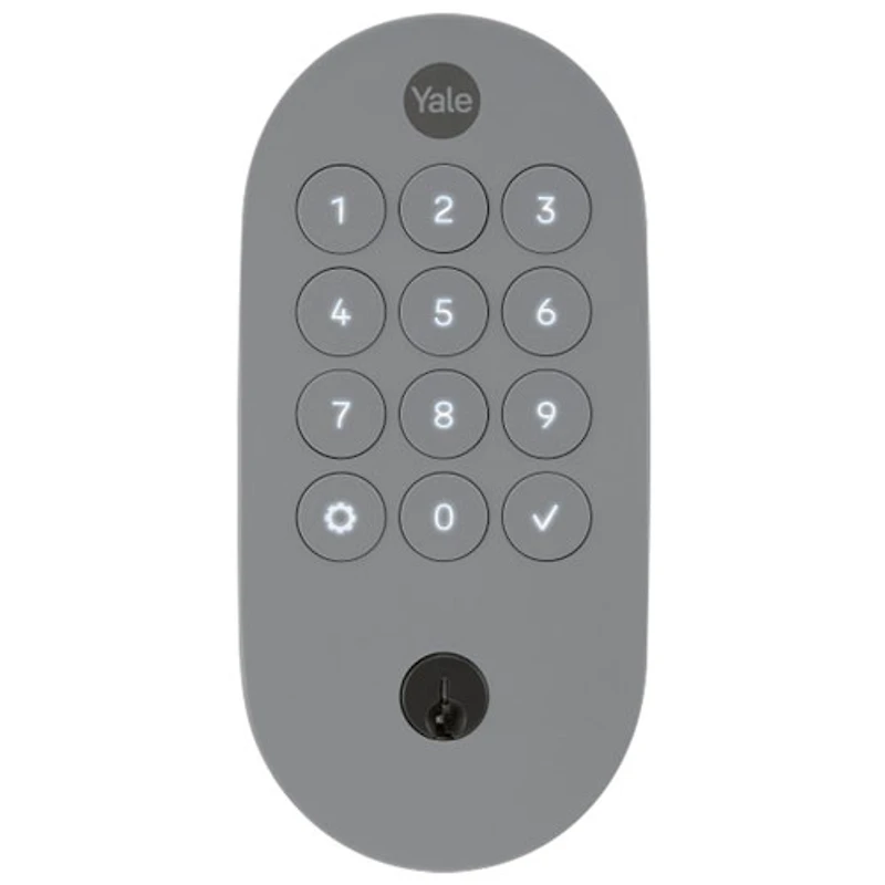 Serrure intelligente Google avec pavé numérique et compatibilité Matter de Yale - Cendré