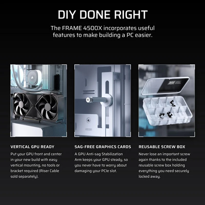 Boîtier d'ordinateur mi-hauteur ATX 4500X ARGB FRAME de Corsair - Blanc