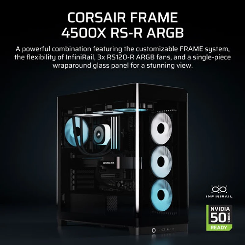 Boîtier d'ordinateur mi-hauteur ATX 4500X ARGB FRAME de Corsair - Noir