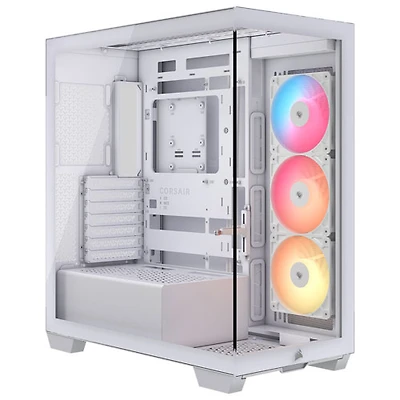 Tour d'ordinateur intermédiaire ATX 3500X RS-R ARGB de Corsair - Blanc