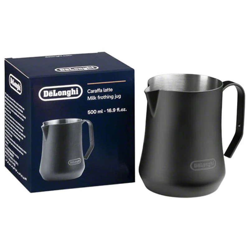 Pichet à lait de 17 oz de De'Longhi - Noir mat
