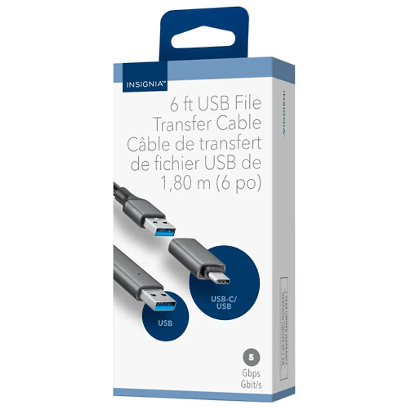 Câble USB-A de 1,83m (6 pi) avec adaptateur USB-C d'Insignia (NS-PCK336C26-C) - Exclusivité Best Buy