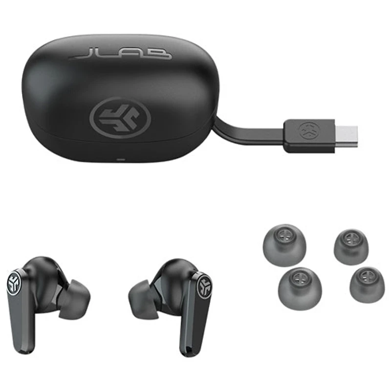 Écouteurs boutons 100 % sans fil à suppression du bruit Go Pods de JLab - Noir