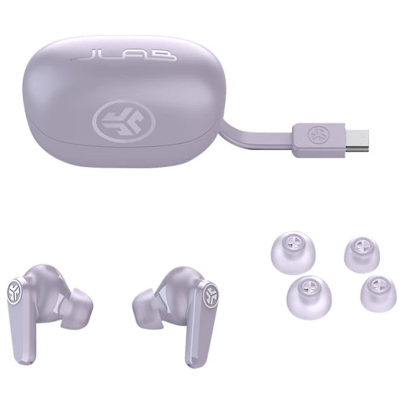 Écouteurs boutons 100 % sans fil à suppression du bruit Go Pop de JLab - Lilas