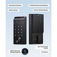 eufy FamiLock E35 Palm-Vein Keyless Entry Wi-Fi Smart Lock with Keypad & Key - Black