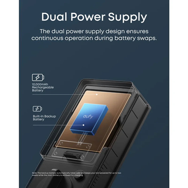 eufy FamiLock E35 Palm-Vein Keyless Entry Wi-Fi Smart Lock with Keypad & Key - Black