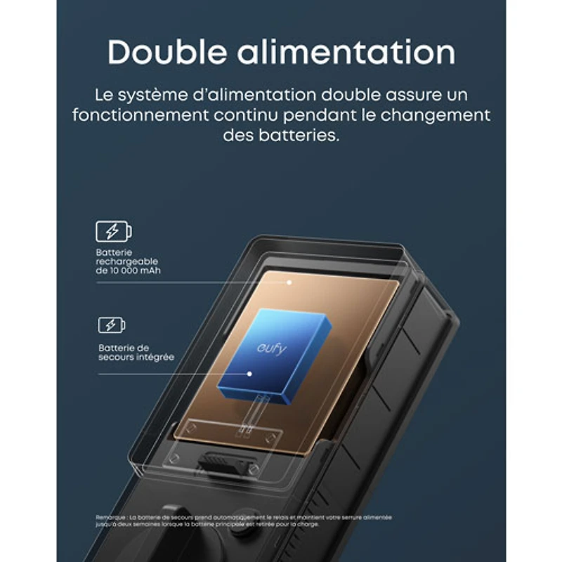 eufy FamiLock E35 Palm-Vein Keyless Entry Wi-Fi Smart Lock with Keypad & Key - Black