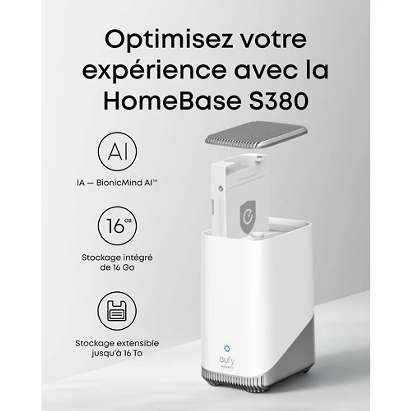 Caméra de surveillance sans fil d'extérieur 2K eufyCam E40 d'eufy (ensemble de 2) avec station HomeBase