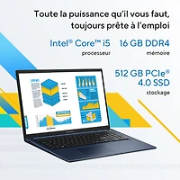 ASUS VivoBook 17.3" Laptop - Quiet Blue (Intel Core 5 120U/16GB RAM/1TB SSD/Windows 11)