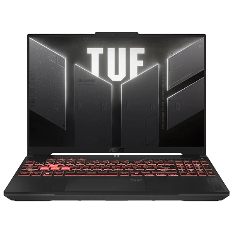 Portable de jeu de 16 po TUF Gaming F16 d'ASUS - Gris mecha (Ryzen 7 7445HS d'AMD/RAM 16 Go/SSD 512 Go/RTX 4050)