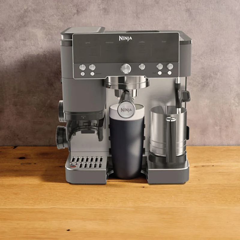 Ninja Luxe Café Premier Espresso Machine with Frother & Coffee Grinder - Gunmetal - Only at Best Buy